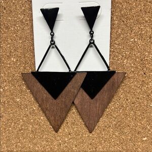 Geometric Black and Brown Earrings